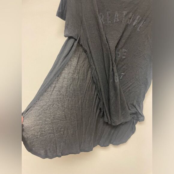 Urban Outfitters Knot Sisters Creatures of the Night Black Side Slit Sheer Tee S - Picture 4 of 5